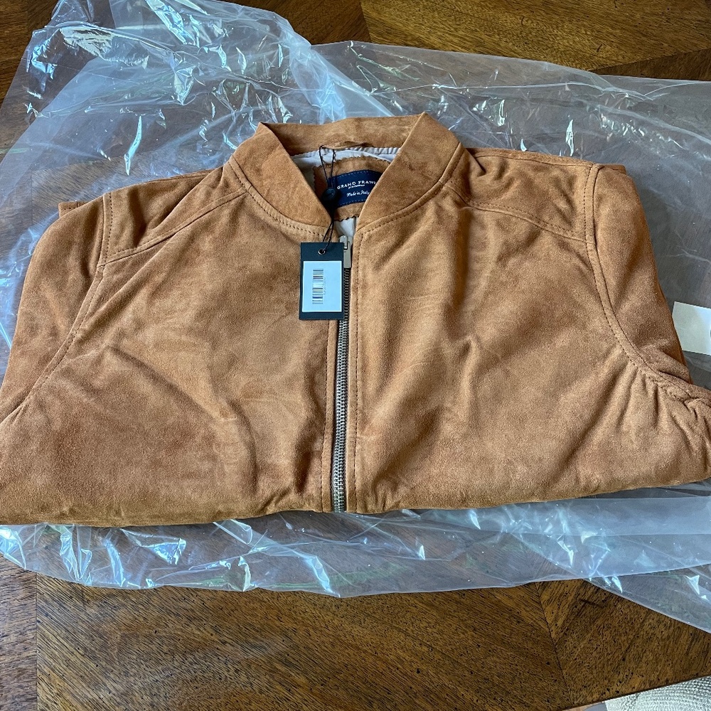 Grand Frank suede bomber jacket size M